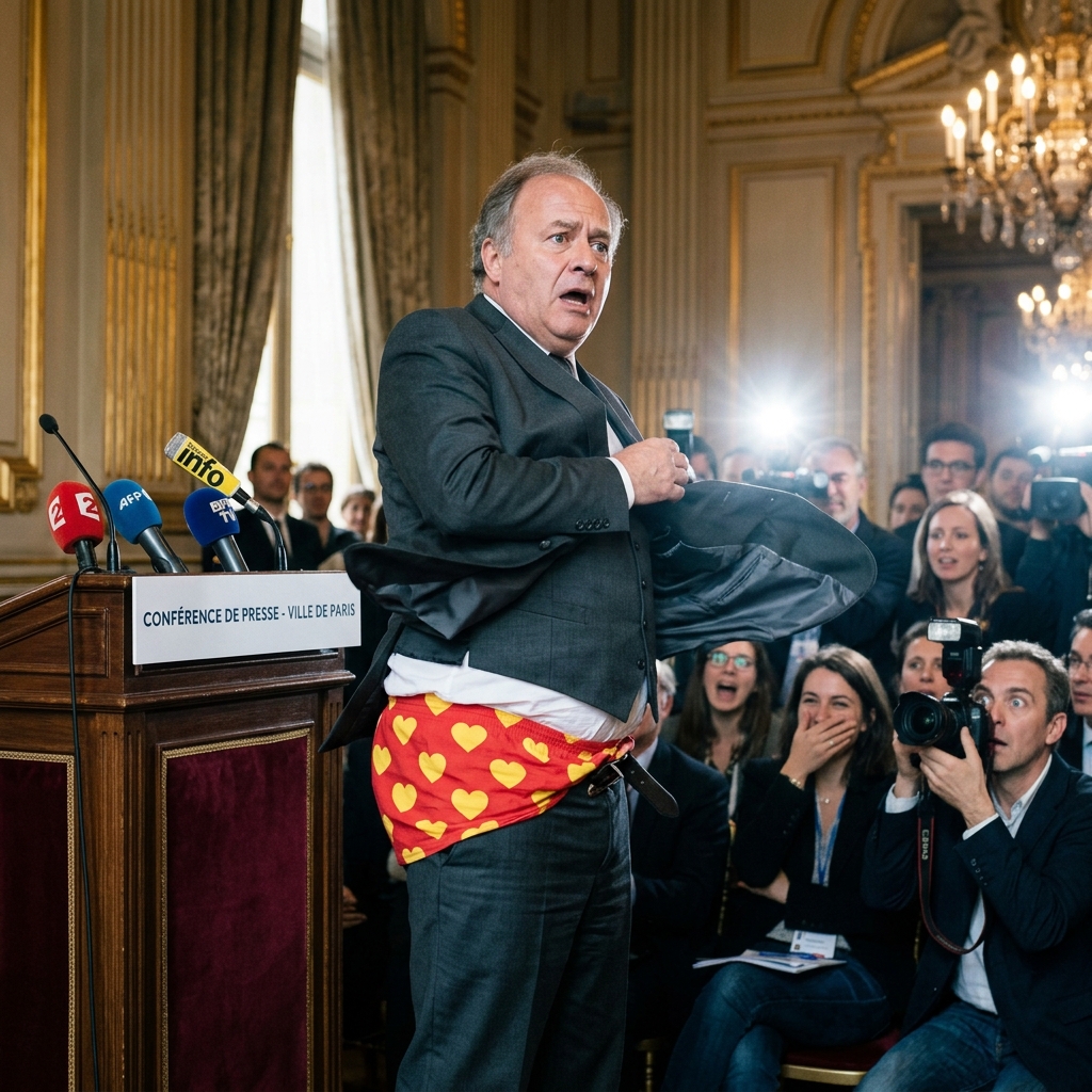 A Press Room Blunder: Politician's Novelty Underwear Exposed by Dry-Cleaning Mix-Up